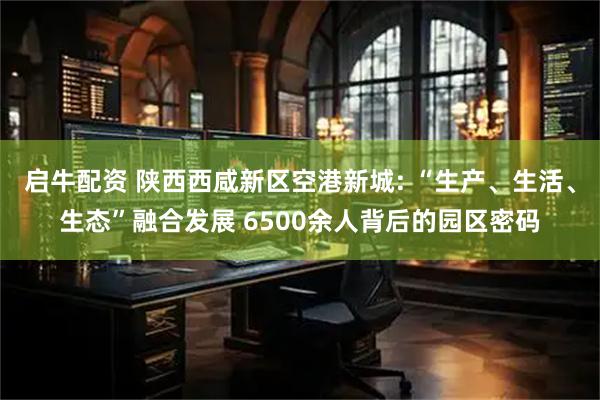 启牛配资 陕西西咸新区空港新城: “生产、生活、生态”融合发展 6500余人背后的园区密码